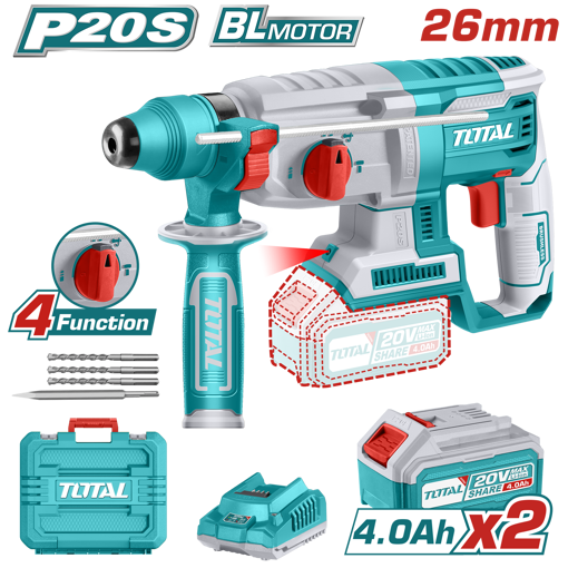 Picture of Lithium-Ion Rotary hammer Brushless Motor 26mm including 2 x batteries and 1 x charger