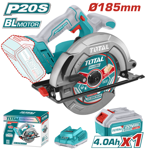 Picture of Lithium-Ion Rotary Circular Saw 185mm blade diameter including 1 x battery and 1 x charger