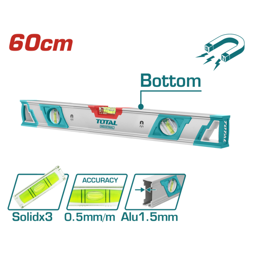 Picture of 60cm Spirit Level with 3 Piece Powerful Magnets