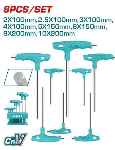 Picture of 8 Pcs T-handle Hex Wrench Set