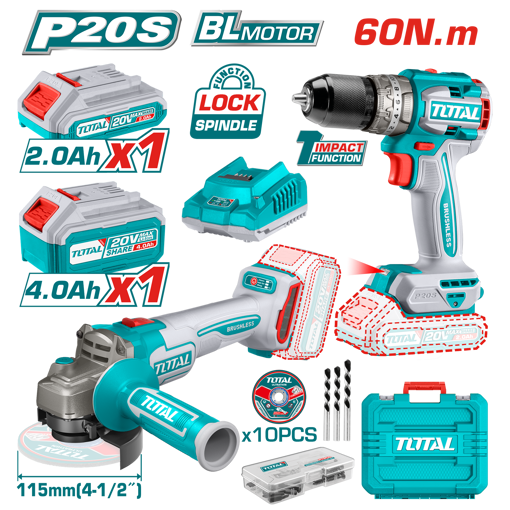 Picture of Lithium-Ion Cordless 2-Pc. Combo Kit (Cordless Drill and Angle Grinder )