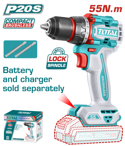 Picture of Lithium-Ion 20V Compact Brushless Cordless Drill 55N.m