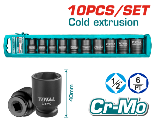 Picture of 10Pc 1/2" Drive Impact Socket set
